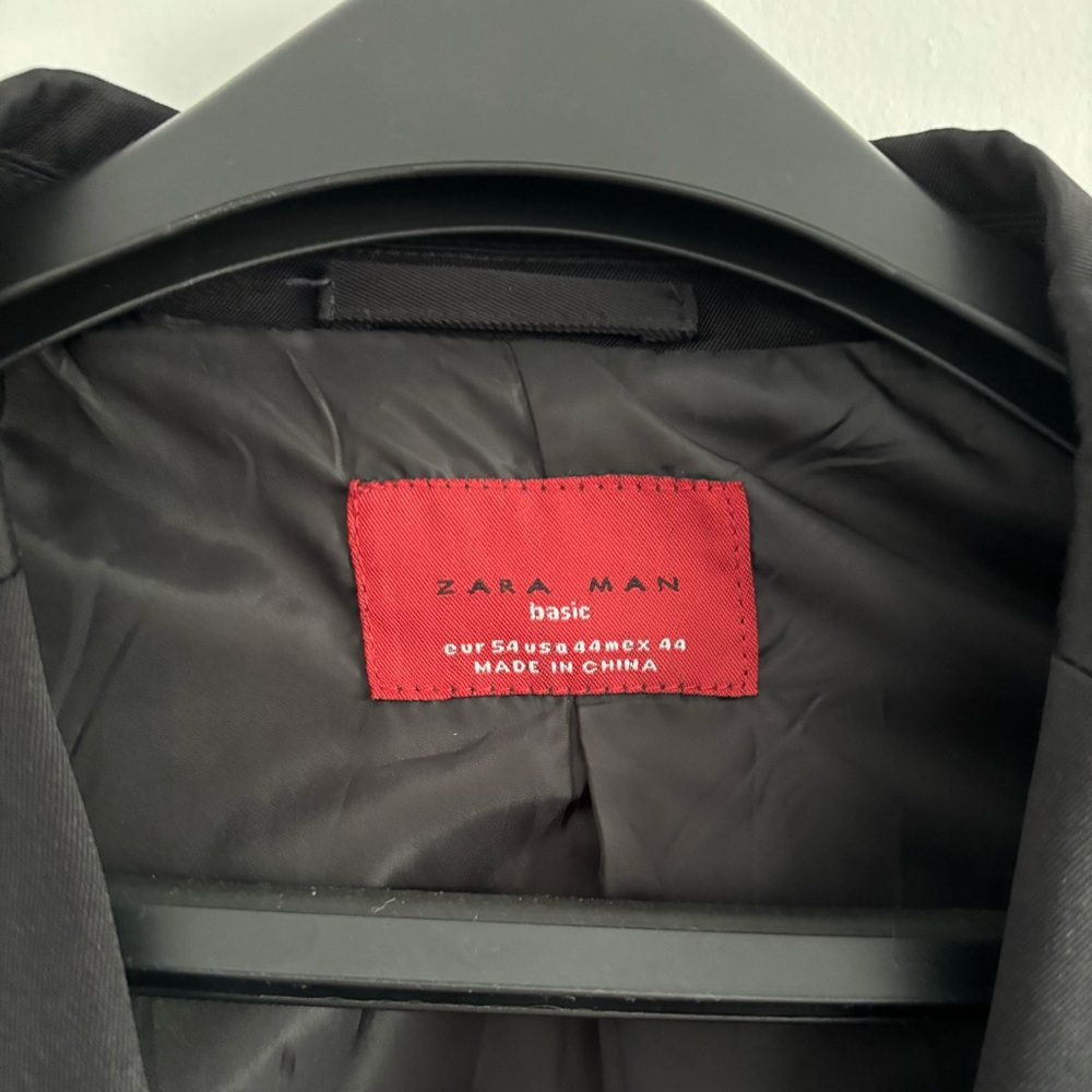 Zara Basic Men Blazer Jacket Size 44 Black - image 2